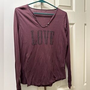 Zadig & Voltaire Burgundy 'LOVE' shirt